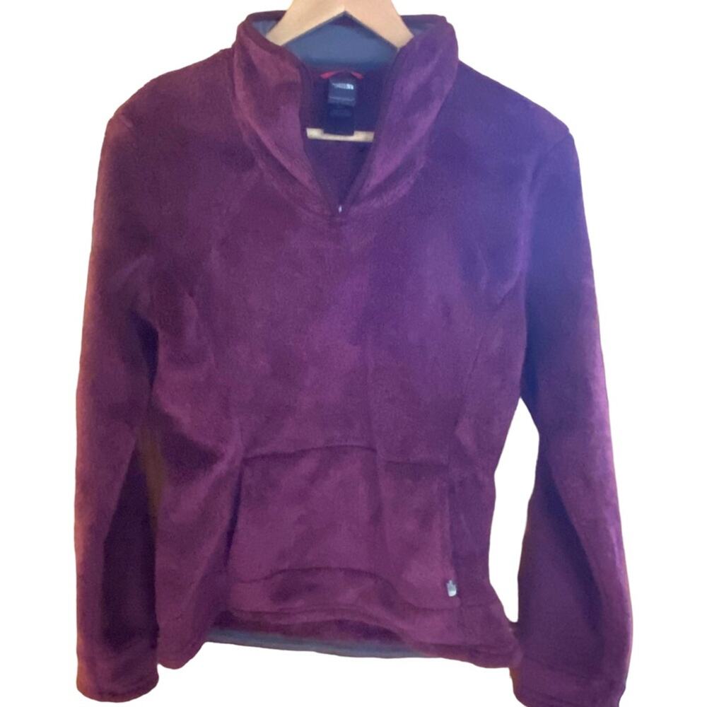 The North Face Osito shaggy 1/4 zip Pullover Fleece Jacket Kangaroo Pocket S